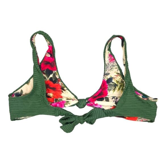 PQ Swim Reversible Bikini Top Emerald Ribbed Desert Rose - Picture 8 of 11